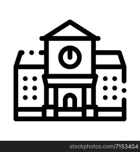 Academy Study Building Icon Vector. Outline Academy Study Building Sign. Isolated Contour Symbol Illustration. Academy Study Building Icon Vector Outline Illustration