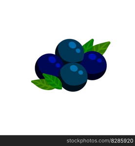 Acai berries. Pile of Black fruit. Detox and antioxidant. Healthy diet and super food in bowl. Flat cartoon illustration isolated on white. Acai berries. Pile of Black fruit.