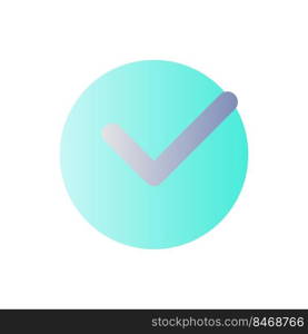 Accept button flat gradient color ui icon. Approve changes. Toolbar control element. Single click. Simple filled pictogram. GUI, UX design for mobile application. Vector isolated RGB illustration. Accept button flat gradient color ui icon