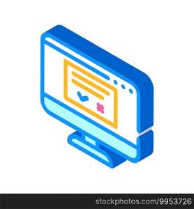 accept or reject request of operating system isometric icon vector. accept or reject request of operating system sign. isolated symbol illustration. accept or reject request of operating system isometric icon vector illustration