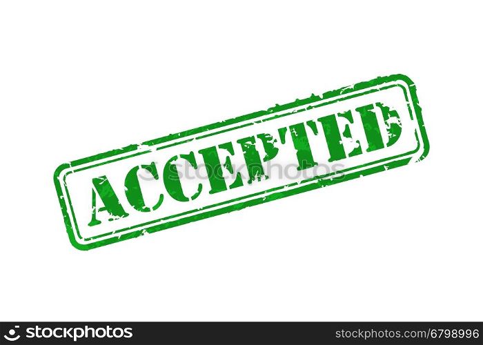 Accepted rubber stamp. Accepted green rubber stamp vector illustration. Contains original brushes