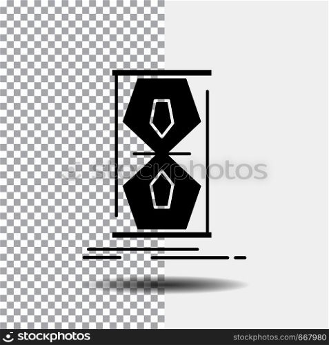 Access, clock, early, sand clock, time Glyph Icon on Transparent Background. Black Icon. Vector EPS10 Abstract Template background