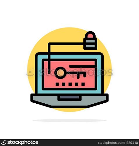 Access, Computer, Hardware, Key, Laptop Abstract Circle Background Flat color Icon