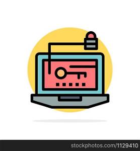 Access, Computer, Hardware, Key, Laptop Abstract Circle Background Flat color Icon