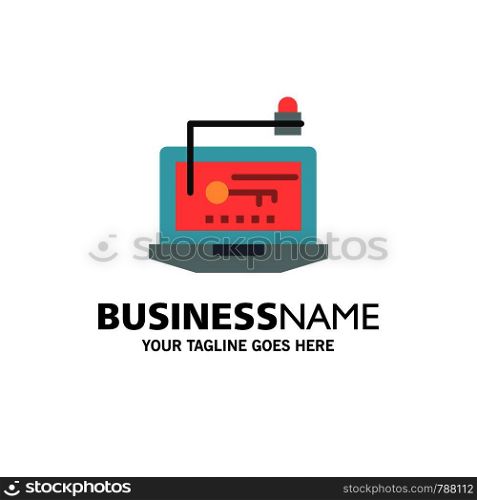 Access, Computer, Hardware, Key, Laptop Business Logo Template. Flat Color