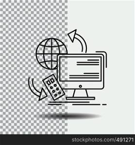 Access, control, monitoring, remote, security Line Icon on Transparent Background. Black Icon Vector Illustration. Vector EPS10 Abstract Template background