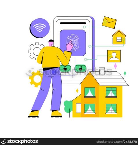 Access control system abstract concept vector illustration. Access limitation system, biometric control solution, security management software, fingerprint reader technology abstract metaphor.. Access control system abstract concept vector illustration.