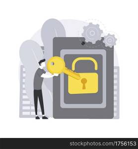 Access control system abstract concept vector illustration. Security system, authorize entry, login credentials, electronic access, password, pass-phrase or PIN verification abstract metaphor.. Access control system abstract concept vector illustration.