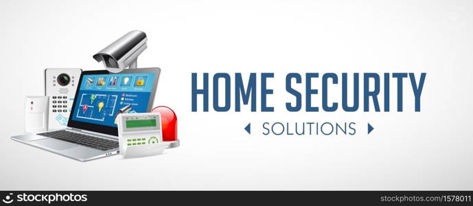 Access control system - Alarm zones - security system concept - website banner