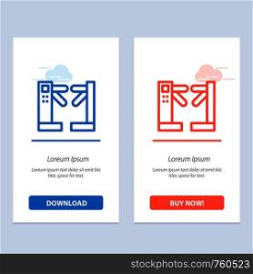 Access, Control, Turnstiles, Underground Blue and Red Download and Buy Now web Widget Card Template