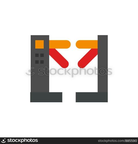 Access, Control, Turnstiles, Underground Flat Color Icon. Vector icon banner Template