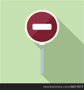 Access denied icon flat vector. Car space. Security zone. Access denied icon flat vector. Car space