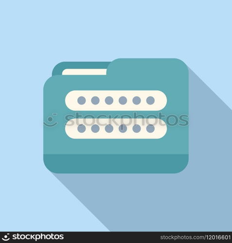 Access folder passcode icon flat vector. Id process account. Screen privacy. Access folder passcode icon flat vector. Id process account