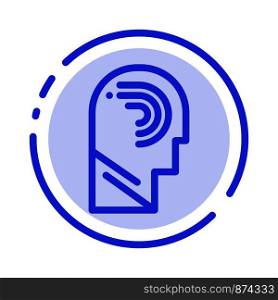 Access, Human, Manipulate, Mind, Switch Blue Dotted Line Line Icon