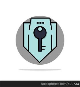Access, Key, Protection, Security, Shield Abstract Circle Background Flat color Icon