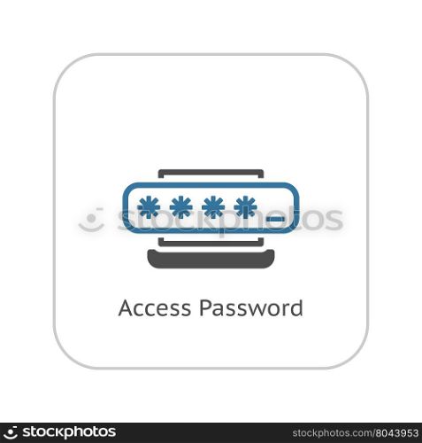 Access Password Icon. Flat Design.. Access Password Icon. Flat Design. Security Concept with a Laptop and a Password box. Isolated Illustration. App Symbol or UI element.