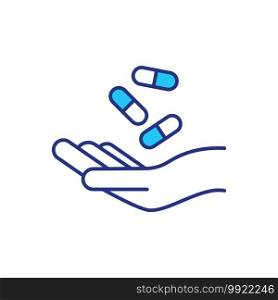 Access to essential medicines RGB color icon. Place where you can get proper medicaments for treatment. Facilities for getting pills for curing diseases. Isolated vector illustration. Access to essential medicines RGB color icon