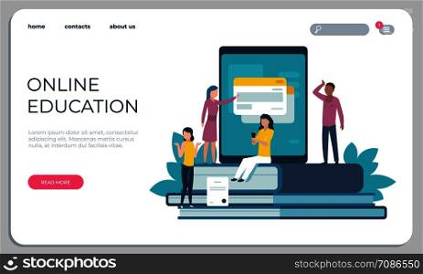 Accessible education website. Online learning for disabled people concept. Vector access page perfect university training students and professor. Accessible education website. Online learning for disabled people concept. Vector access page training students and professor