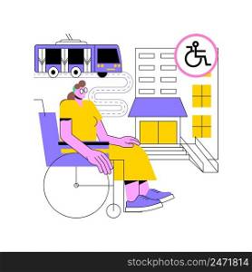 Accessible environment design abstract concept vector illustration. Disability-friendly area, smart city, barrier-free, entryway r&, braille sign, public place and transport abstract metaphor.. Accessible environment design abstract concept vector illustration.
