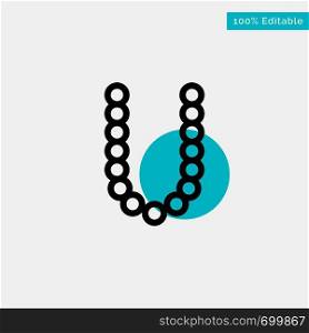 Accessories, Beauty, Lux, Necklets turquoise highlight circle point Vector icon