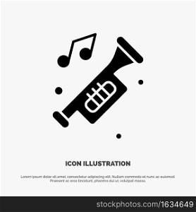 Accessories, Car, Horn, Noise, Trumpet solid Glyph Icon vector