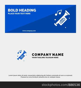 Accessories, Car, Horn, Noise, Trumpet SOlid Icon Website Banner and Business Logo Template