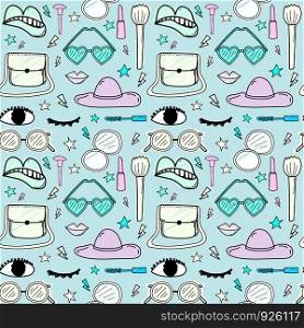 Accessories fashion seamless pattern background. Vector illustration.