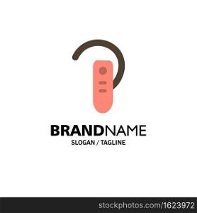 Accessory, Bluetooth, Ear, Headphone, Headset Business Logo Template. Flat Color