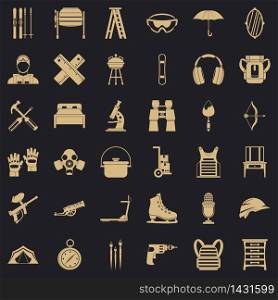 Accessory equipment icons set. Simple set of 36 accessory equipment vector icons for web for any design. Accessory equipment icons set, simple style