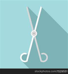 Accessory forceps icon. Flat illustration of accessory forceps vector icon for web design. Accessory forceps icon, flat style