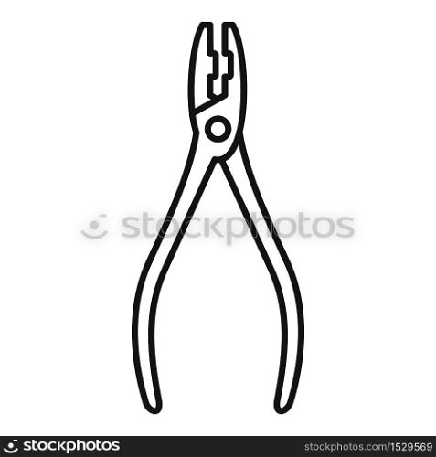 Accessory forceps icon. Outline accessory forceps vector icon for web design isolated on white background. Accessory forceps icon, outline style