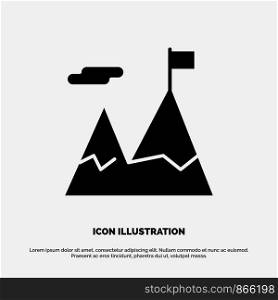 Accomplished, Business, Mission, Motivation solid Glyph Icon vector