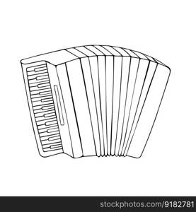 Accordion, modern musical instrument. Classic accordion, harmonious sound. Isolated Vector illustration.. Accordion, modern musical instrument. Classic accordion, harmonious sound. Isolated Vector illustration