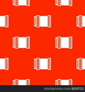 Accordion pattern repeat seamless in orange color for any design. Vector geometric illustration. Accordion pattern seamless