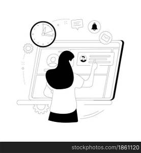Account administrator abstract concept vector illustration. Software account administration, online administrator job, query processing, platform management, stream manager abstract metaphor.. Account administrator abstract concept vector illustration.