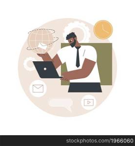 Account administrator abstract concept vector illustration. Software account administration, online administrator job, query processing, platform management, stream manager abstract metaphor.. Account administrator abstract concept vector illustration.