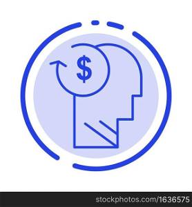 Account, Avatar, Costs, Employee, Profile, Business Blue Dotted Line Line Icon