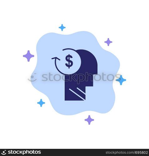 Account, Avatar, Costs, Employee, Profile, Business Blue Icon on Abstract Cloud Background
