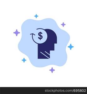 Account, Avatar, Costs, Employee, Profile, Business Blue Icon on Abstract Cloud Background