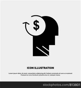 Account, Avatar, Costs, Employee, Profile, Business solid Glyph Icon vector
