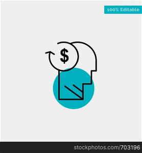 Account, Avatar, Costs, Employee, Profile, Business turquoise highlight circle point Vector icon