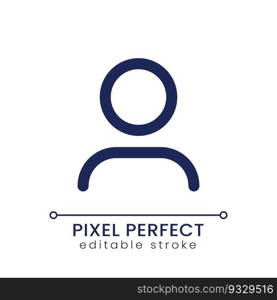 Account avatar pixel perfect linear ui icon. Personal page of site user. Access to profile. GUI, UX design. Outline isolated user interface element for app and web. Editable stroke. Poppins font used. Account avatar pixel perfect linear ui icon