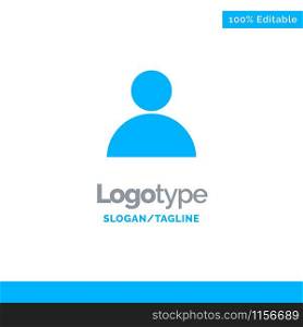 Account, Avatar, User Blue Solid Logo Template. Place for Tagline