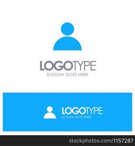 Account, Avatar, User Blue Solid Logo with place for tagline