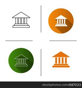 Account balance icon. Flat design, linear and color styles. Online banking. Bank building. Isolated vector illustrations. Account balance icon