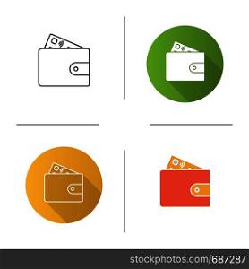 Account balance icon. Payment. Banking. Wallet with credit card. Flat design, linear and color styles. Isolated vector illustrations. Account balance icon
