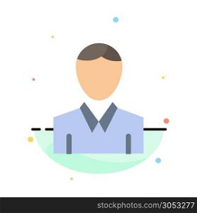 Account, Human, Man, Person Abstract Flat Color Icon Template