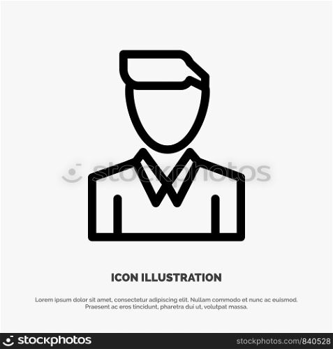 Account, Human, Man, Person, Profile Line Icon Vector