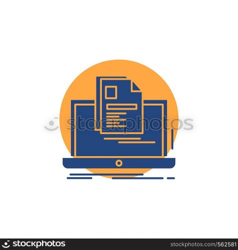 account, Laptop, Report, Print, Resume Glyph Icon.. Vector EPS10 Abstract Template background