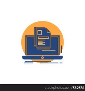 account, Laptop, Report, Print, Resume Glyph Icon.. Vector EPS10 Abstract Template background